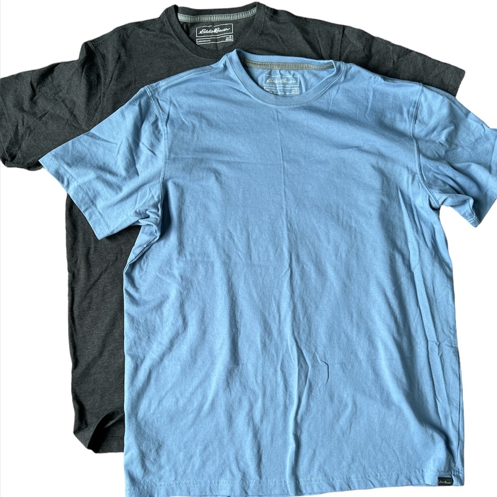 Eddie Bauer Large Tall Legendwash tshirts, light blue and gray